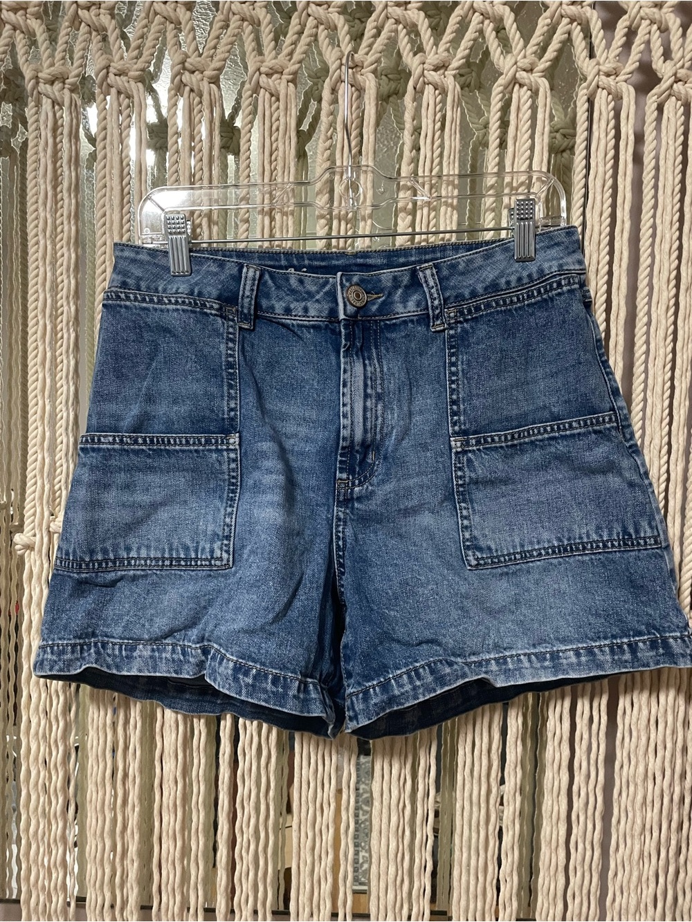 Denim Utility High-Rise Women's Shorts - Blue
